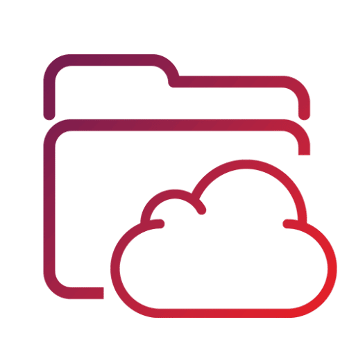Cloud in front of folder icon