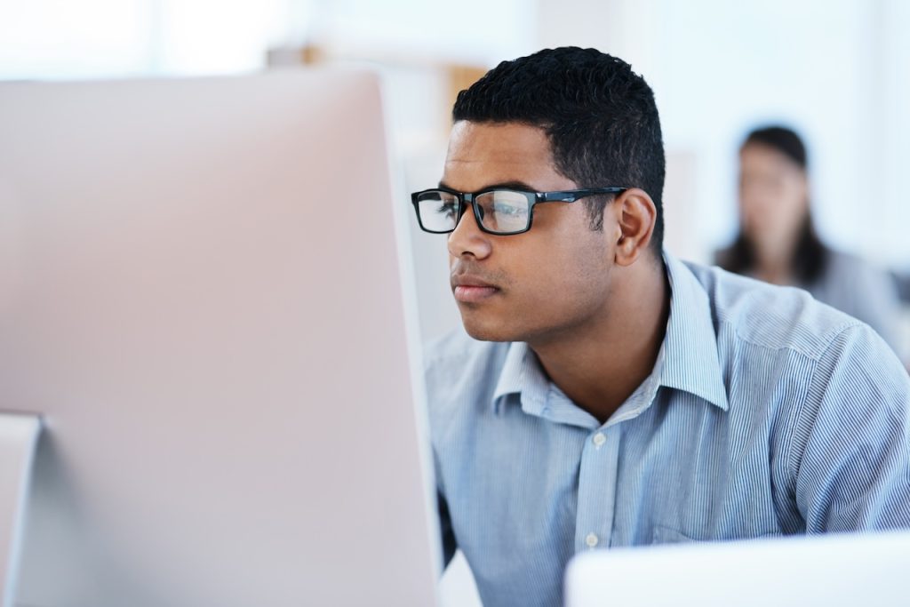businessman working on computer in office