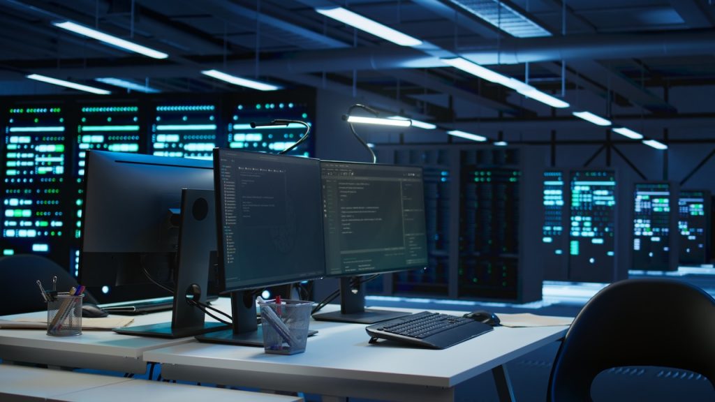 data center with servers and desktops